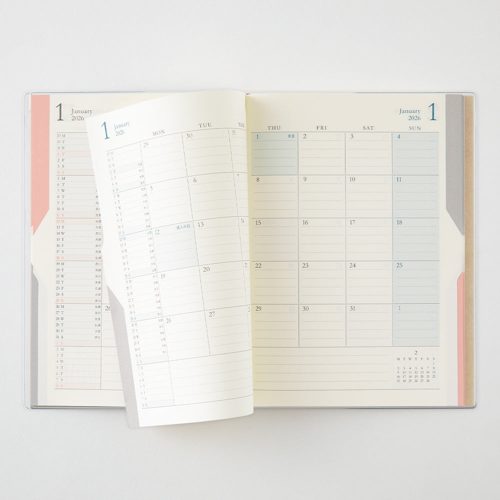 Midori Double Schedule Diary 2026 - B6