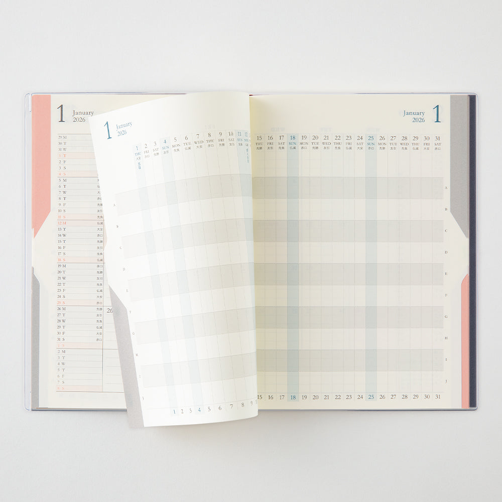 Midori Double Schedule Progress Diary 2026 - B6
