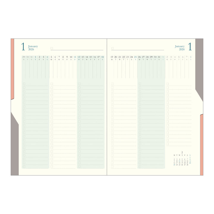 Midori Double Schedule To Do Diary 2026 - B6