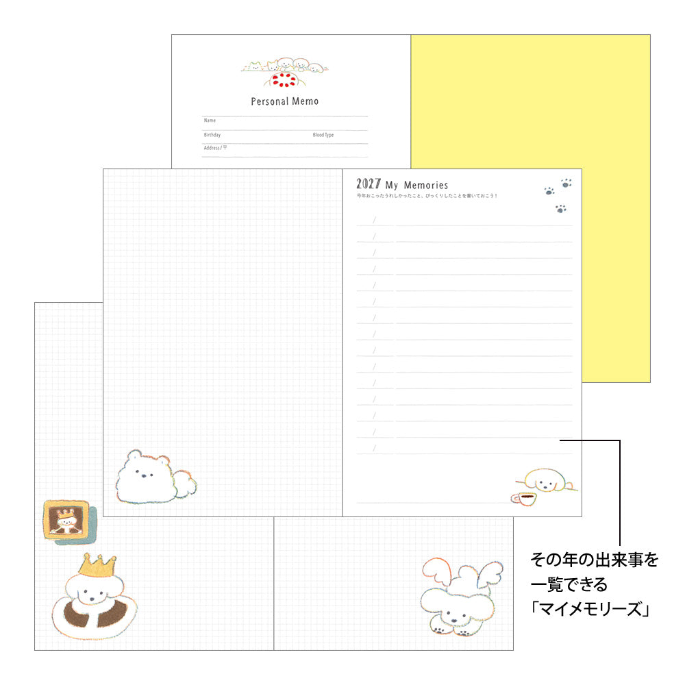 Midori Pocket Diary Dog 2027 - B6