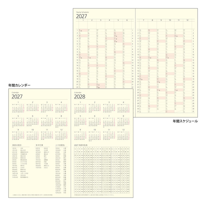 Midori Professional Diary PRD Monthly Block Diamond 2027 - Slim