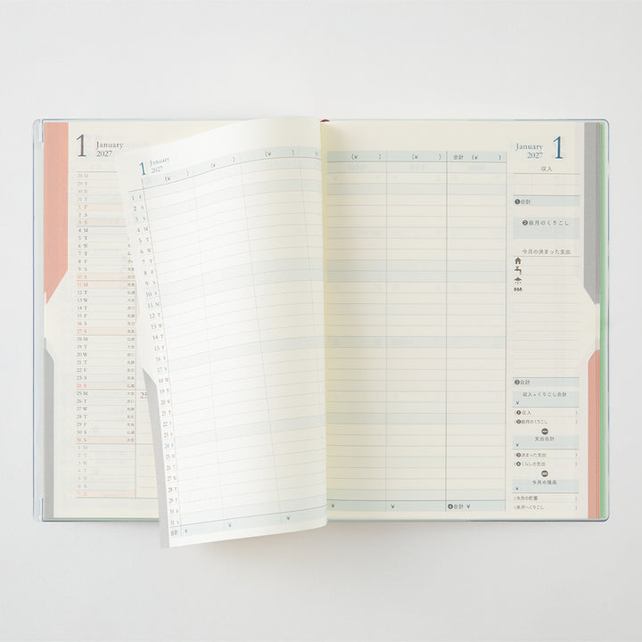 Midori Double Schedule Money Diary 2027 - B6