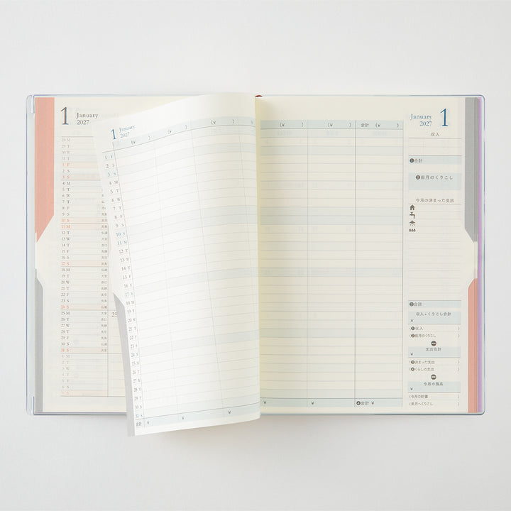 Midori Double Schedule Money Diary 2027 - B6