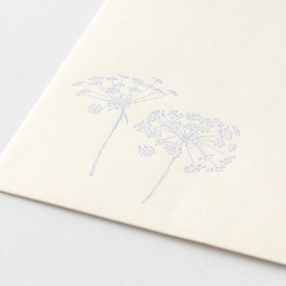 Midori Money Envelope Floral Washi Paper - Off White