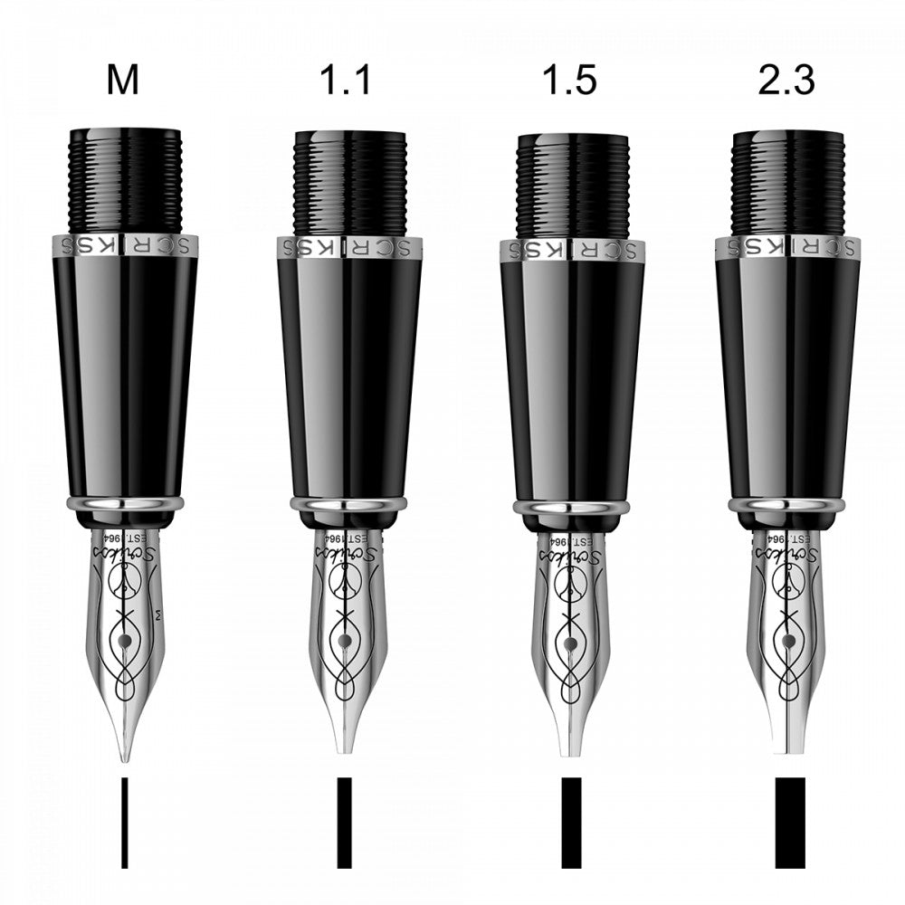 Scrikss | Calligraphy | Pen Set | Black | Medium, 1.1mm, 1.5mm, 2.3mm Nib - penpencilink