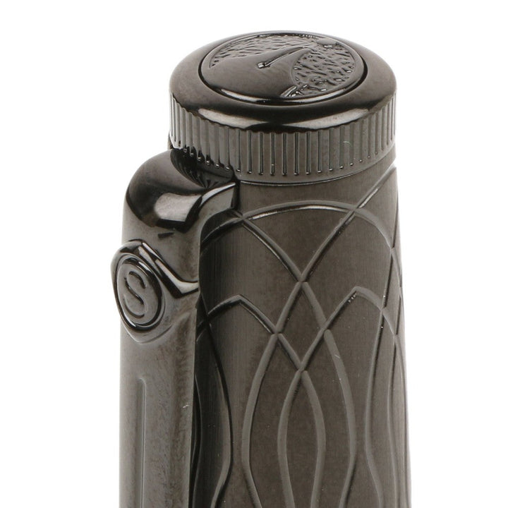 Scrikss Heritage Matte Black Rollerball Pen cap detail