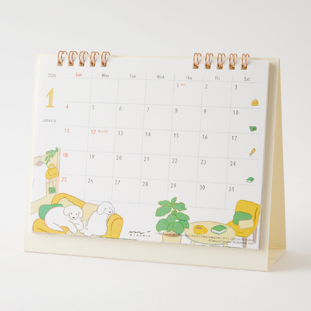 Midori Calendar Ring Dog 2026 - M