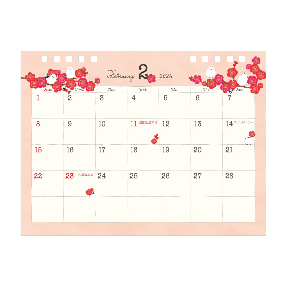 Midori Calendar Ring Birds 2026 - M