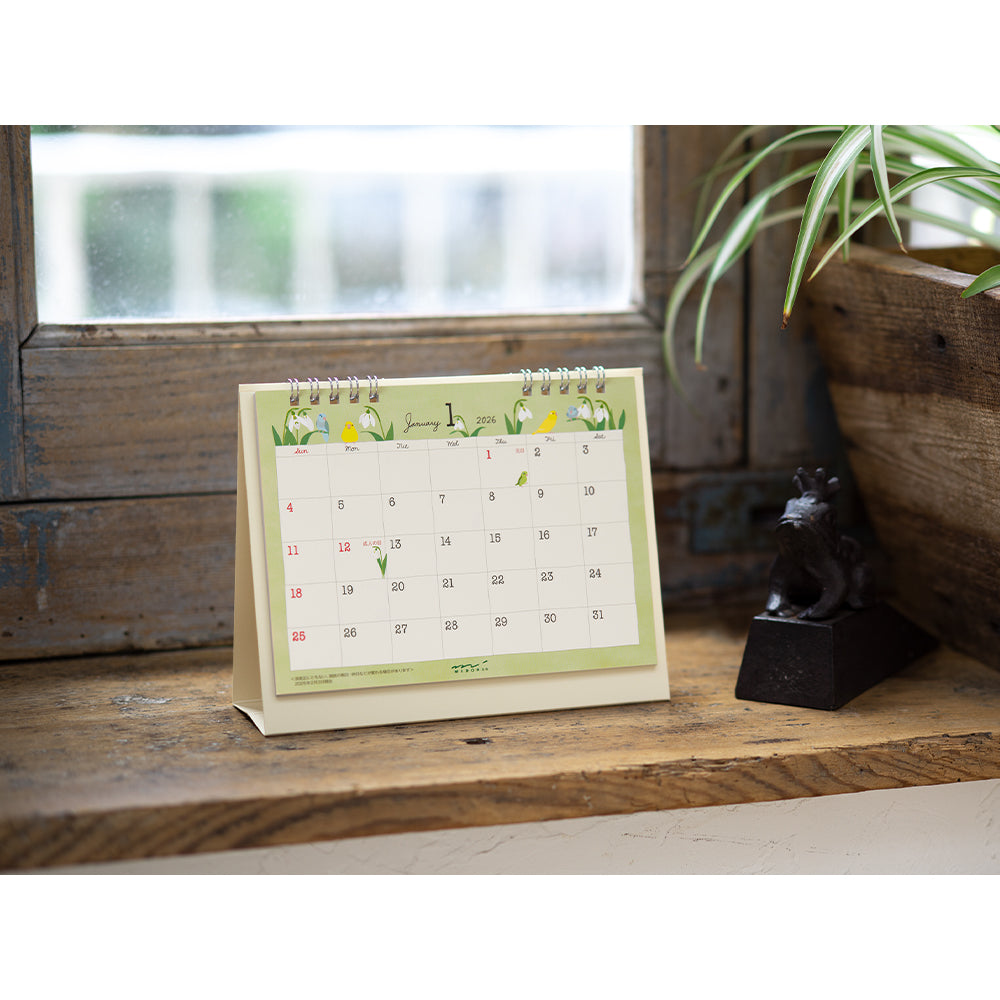 Midori Calendar Ring Birds 2026 - M