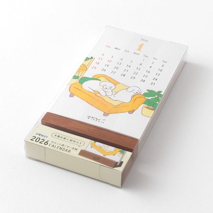 Midori Stand Calendar Dog 2026