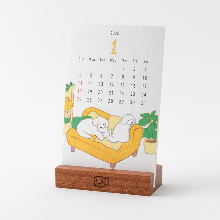Midori Stand Calendar Dog 2026