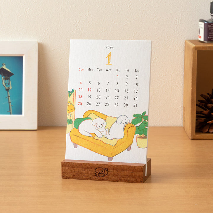 Midori Stand Calendar Dog 2026