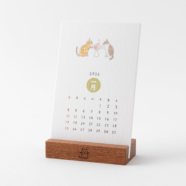 Midori Stand Calendar Cat 2026