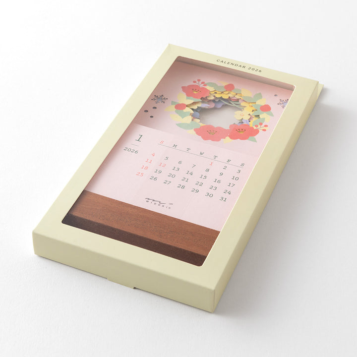 Midori Calendar Laser Processing Flowers 2026
