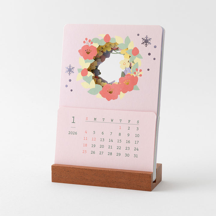 Midori Calendar Laser Processing Flowers 2026