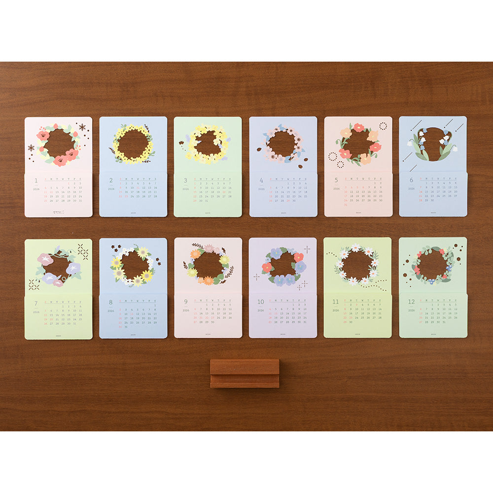 Midori Calendar Laser Processing Flowers 2026