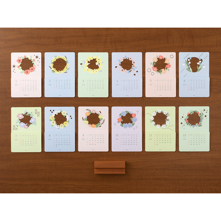 Midori Calendar Laser Processing Flowers 2026