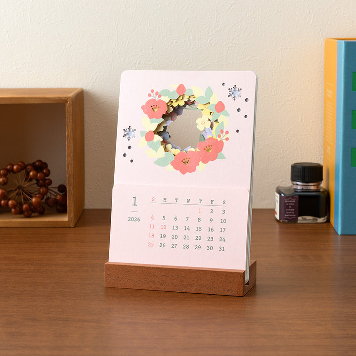 Midori Calendar Laser Processing Flowers 2026