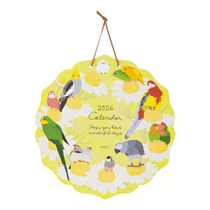 Midori Calendar Wall-Hanging Die Cut Birds 2026