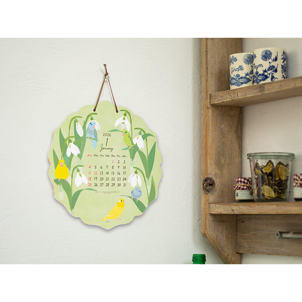 Midori Calendar Wall-Hanging Die Cut Birds 2026