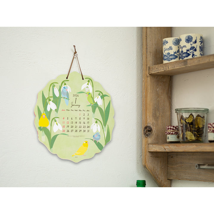 Midori Calendar Wall-Hanging Die Cut Birds 2026