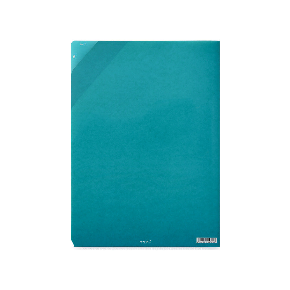 Midori 5 Pocket Clear A4 Folder - Stripe Navy