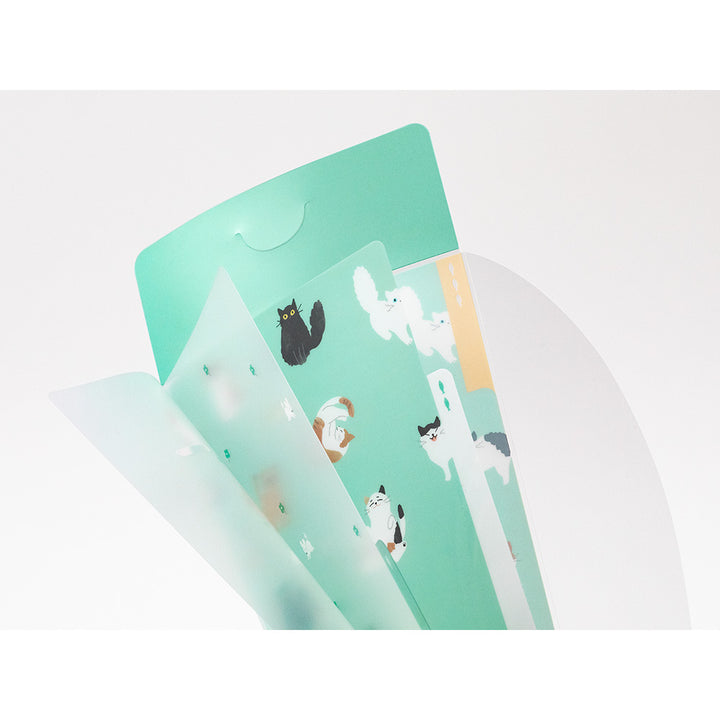 Midori 3 Pockets Clear A5 Slim Folder with Flap - Cat