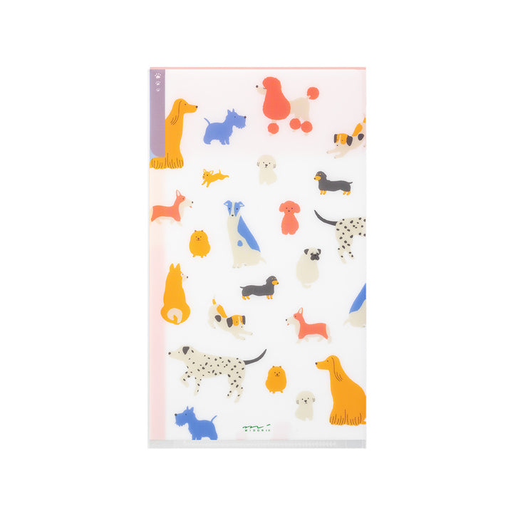 Midori 3 Pockets Clear A5 Slim Folder with Flap - Dog