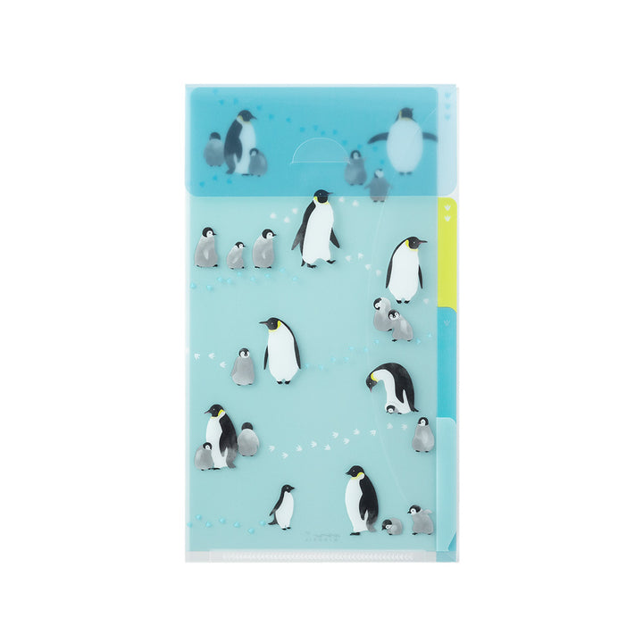 Midori 3 Pockets Clear A5 Slim Folder with Flap - Penguin