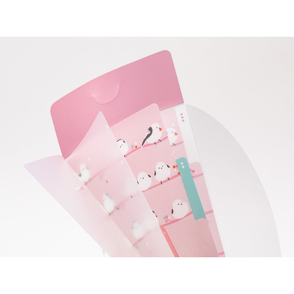 Midori 3 Pockets Clear A5 Slim Folder with Flap - Long Tailed Bird