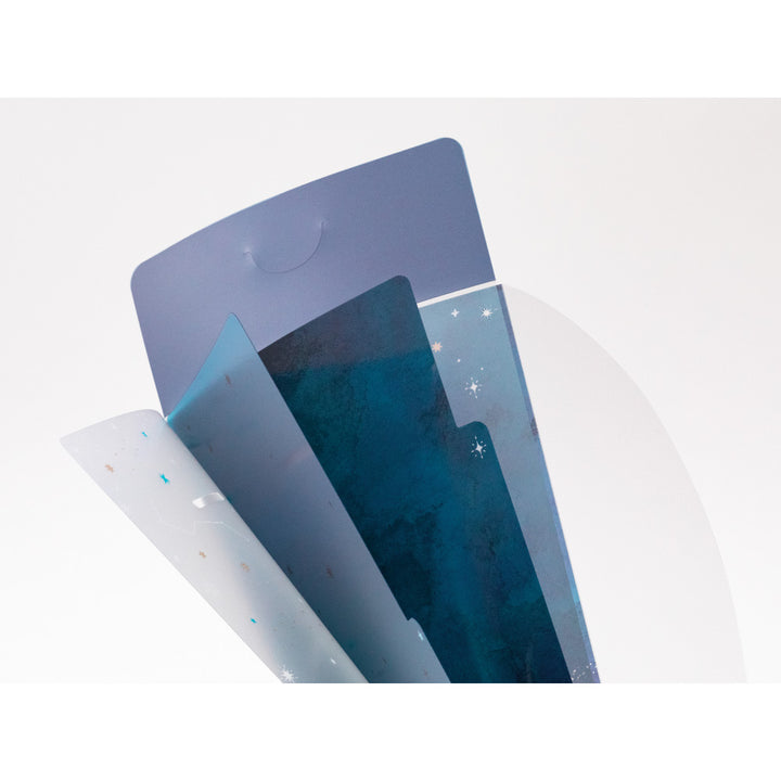 Midori 3 Pockets Clear A5 Slim Folder with Flap - Starry Sky