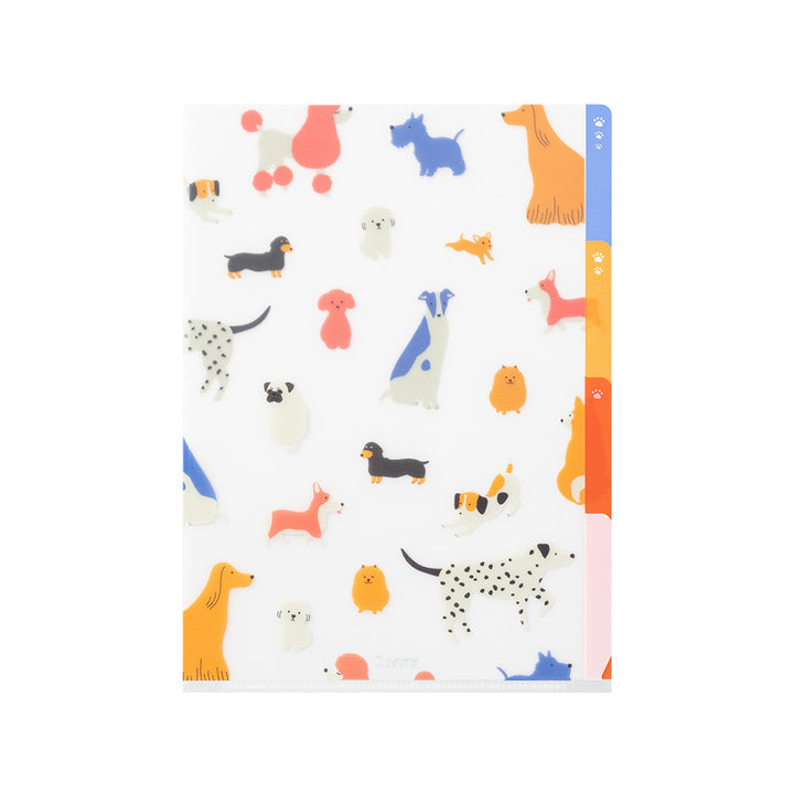 Midori 3 Pockets Clear A5 Folder - Dog