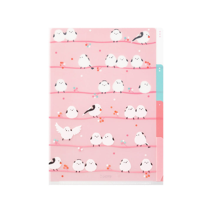 Midori 3 Pockets Clear A5 Folder - Long Tailed Bird