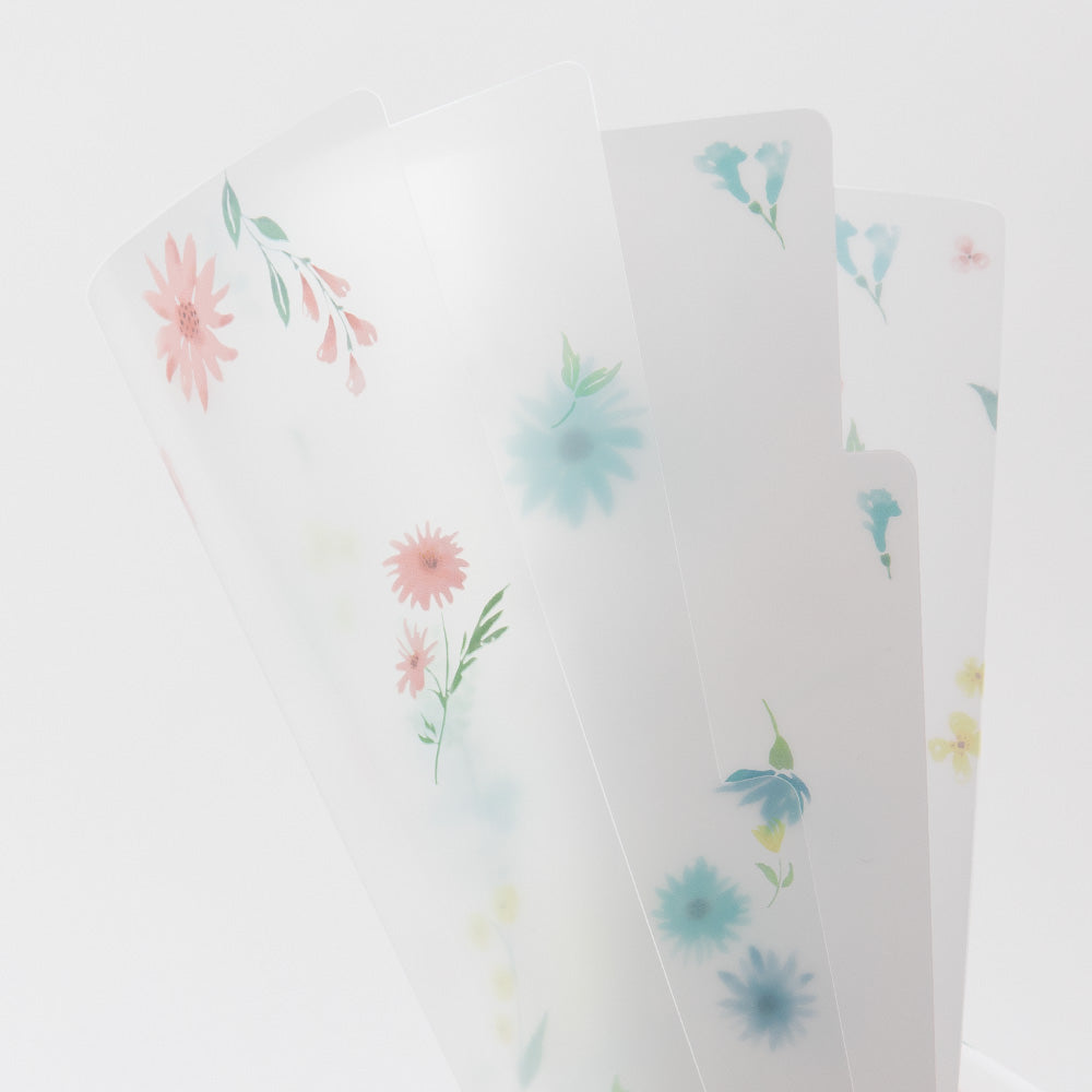 Midori 3 Pockets Clear A5 Folder - Flowers B