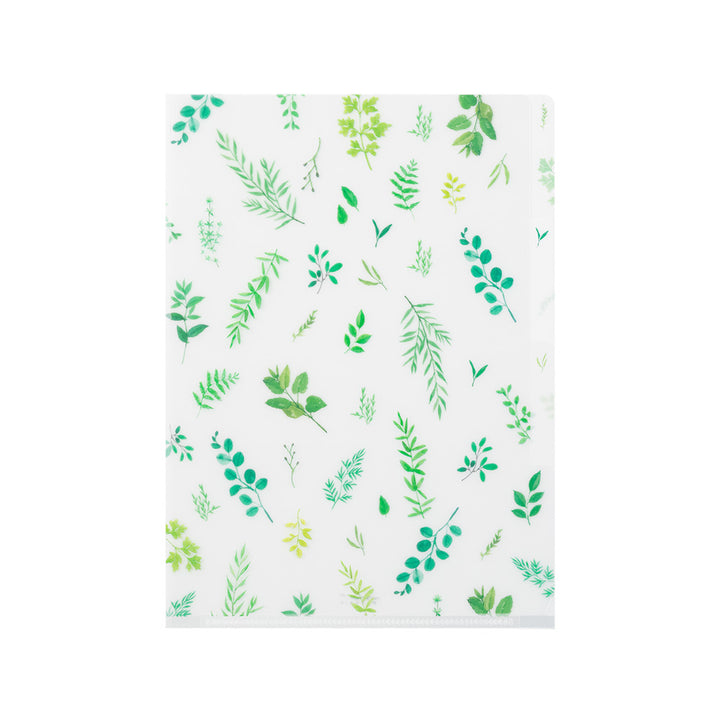 Midori 3 Pockets Clear A5 Folder - Leaves