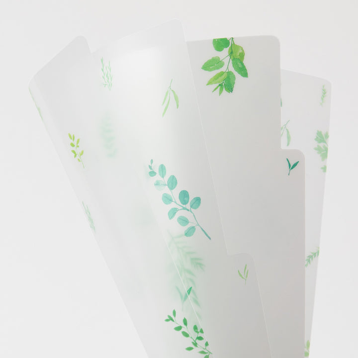 Midori 3 Pockets Clear A5 Folder - Leaves