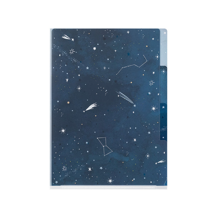 Midori 3 Pockets Clear A5 Folder - Starry Sky