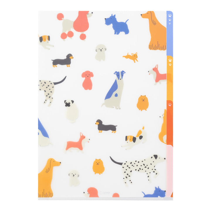 Midori 3 Pockets Clear A4 Folder - Dog