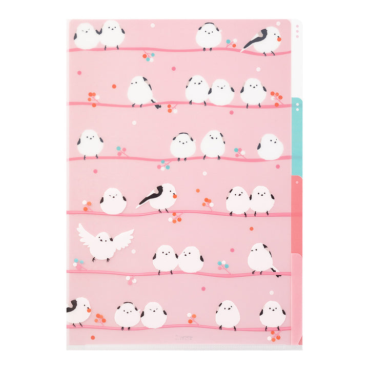 Midori 3 Pockets Clear A4 Folder - Long Tailed Bird