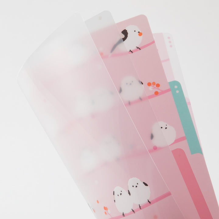 Midori 3 Pockets Clear A4 Folder - Long Tailed Bird