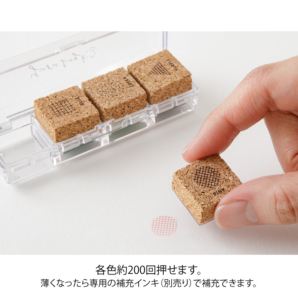 Midori Yuru Log Pre-inked Stamp - Geometry