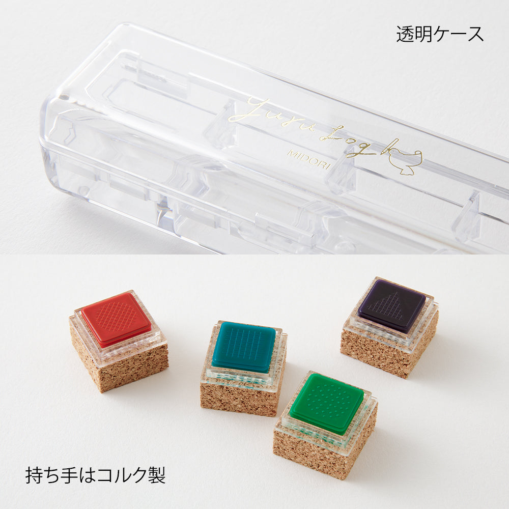 Midori Yuru Log Pre-inked Stamp - Geometry