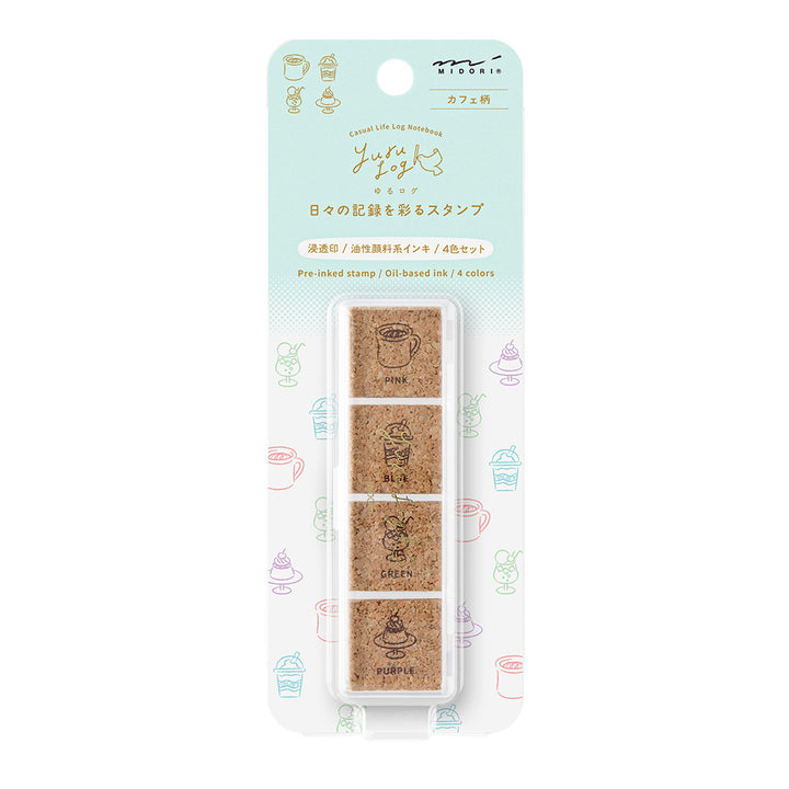 Midori Yuru Log Pre-inked Stamp - Cafe