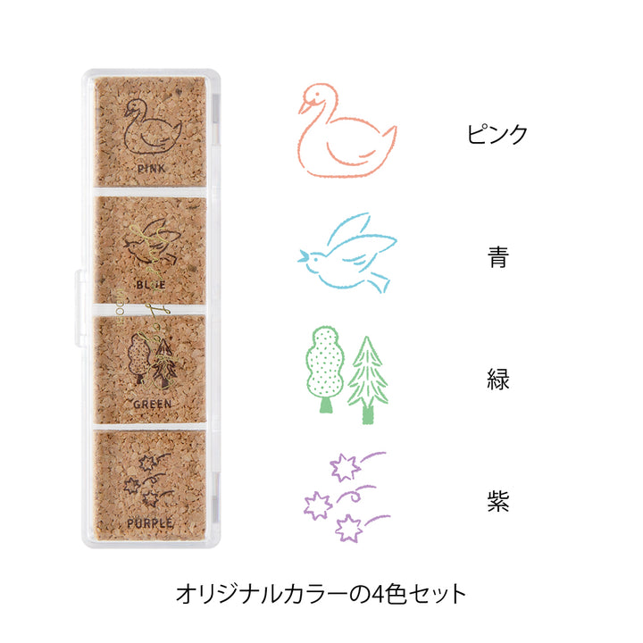 Midori Yuru Log Pre-inked Stamp - Forest Scenery
