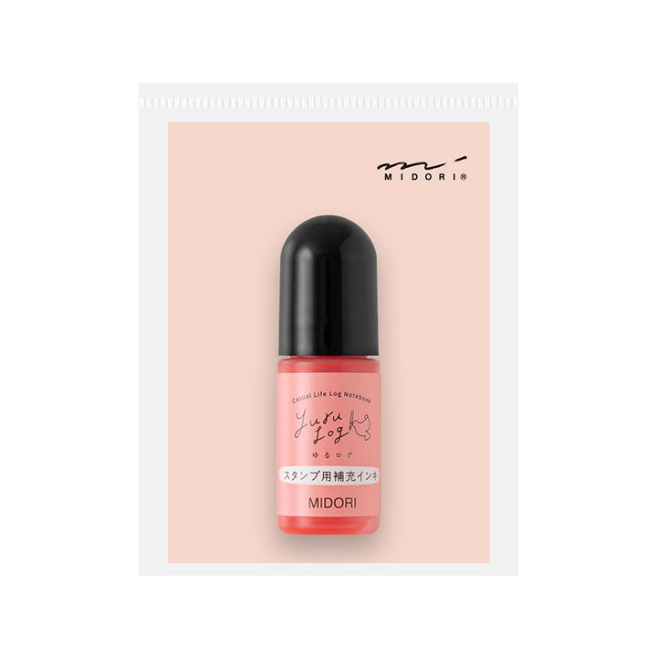 Midori Yuru Log Pre-Inked Stamp Refill Ink - Pink