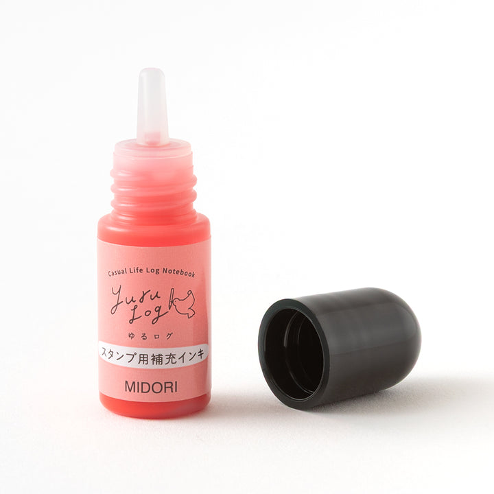 Midori Yuru Log Pre-Inked Stamp Refill Ink - Pink
