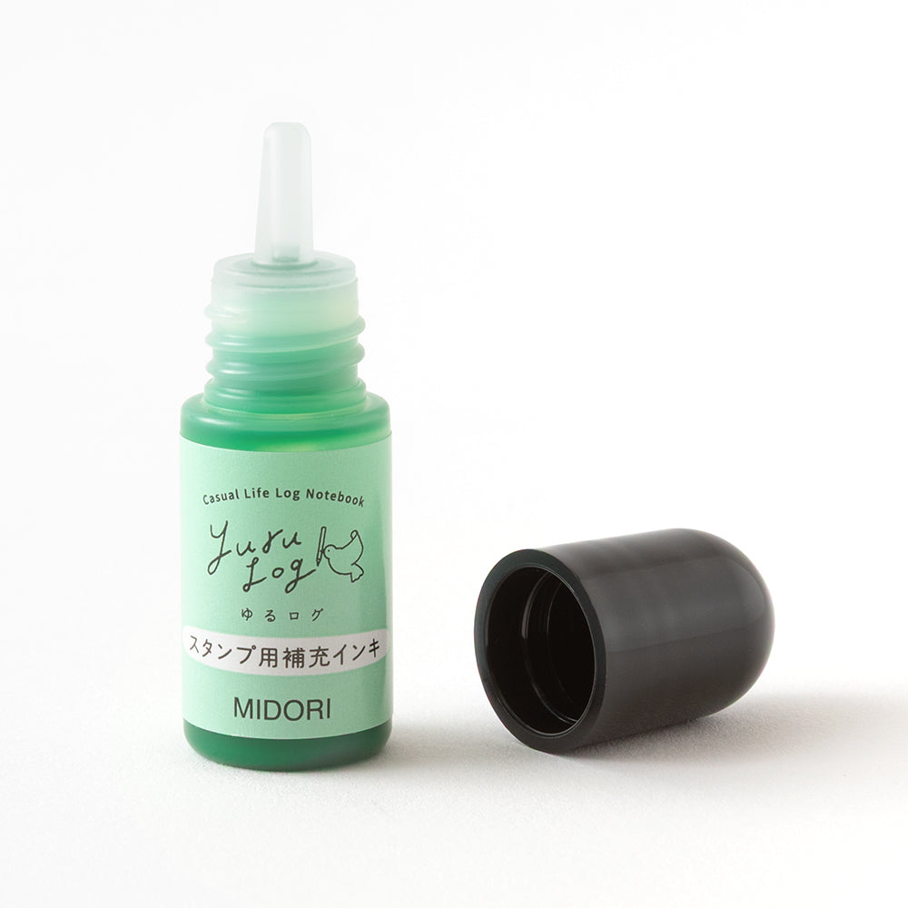 Midori Yuru Log Pre-Inked Stamp Refill Ink - Green