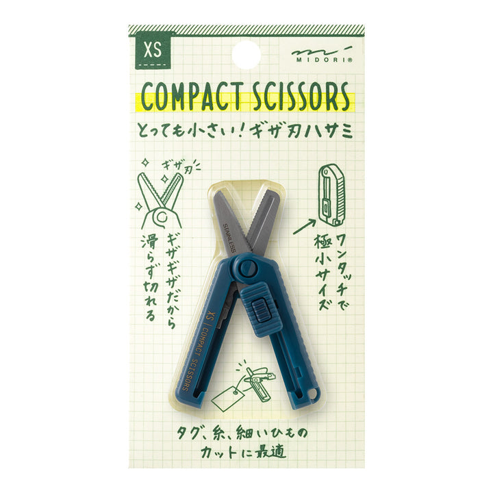 Midori XS Compact Scissors Serrated - Navy Blue