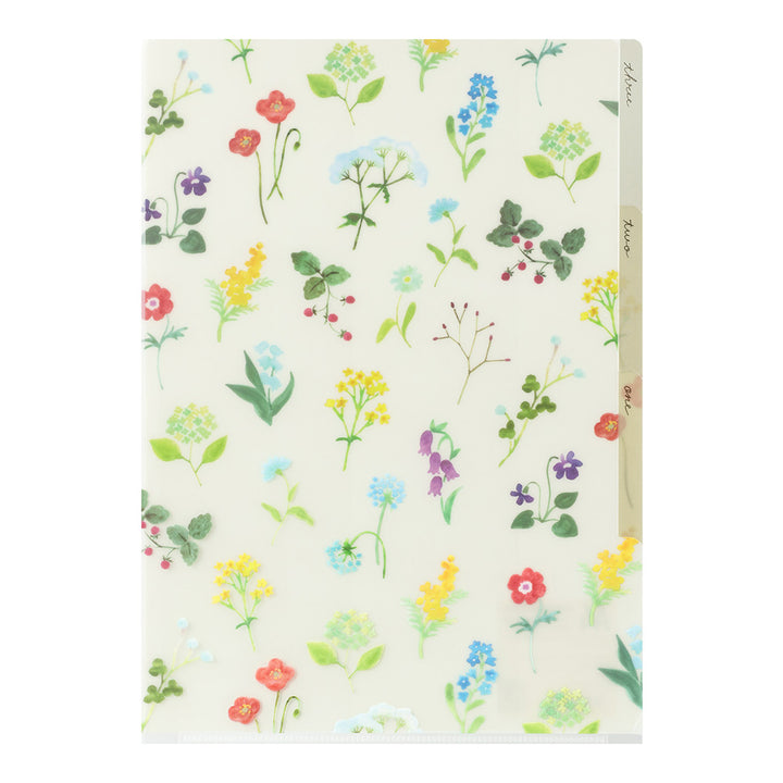 Midori 3 Pockets Clear A4 Folder - Flowers C