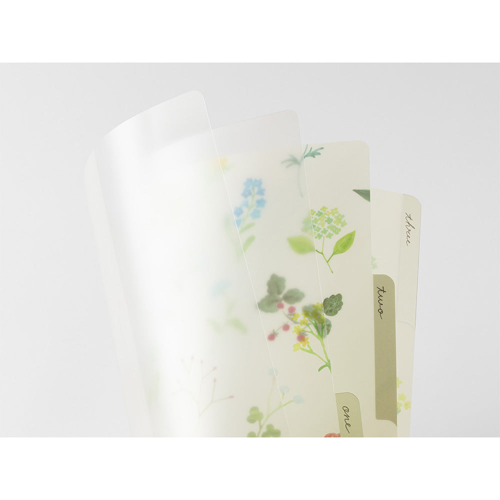 Midori 3 Pockets Clear A4 Folder - Flowers C
